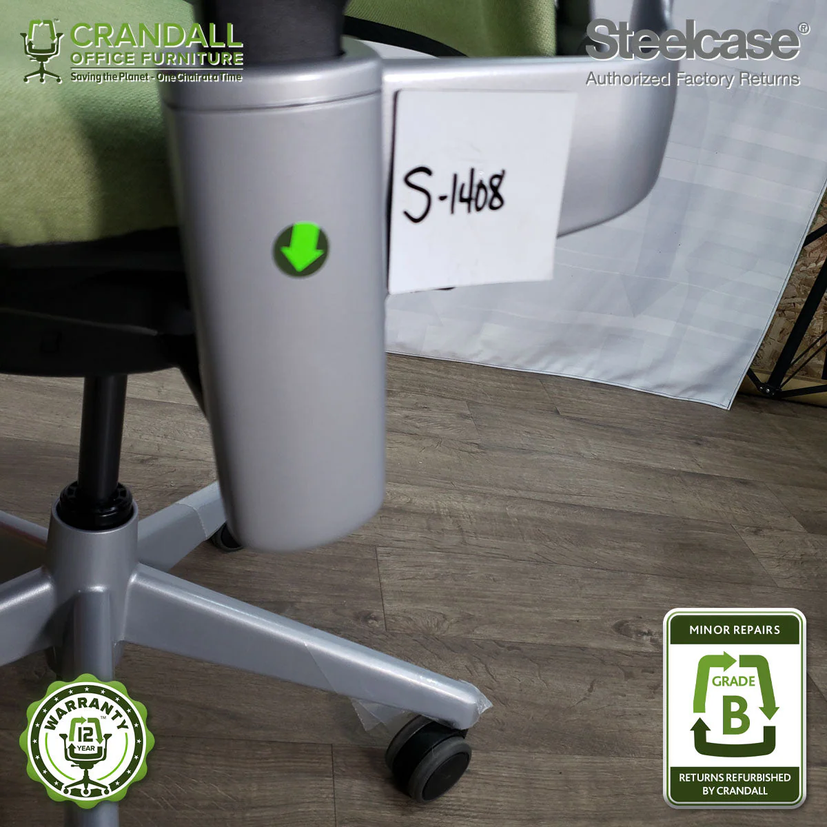 S-1408 - Steelcase V2 Leap  - Grade B - Image 4