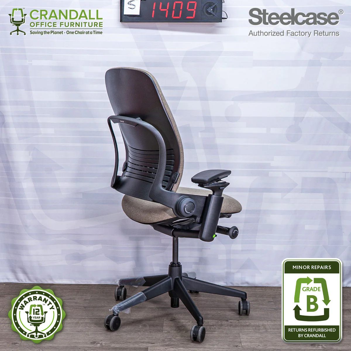 S-1409 - Steelcase V2 Leap  - Grade B - Image 2