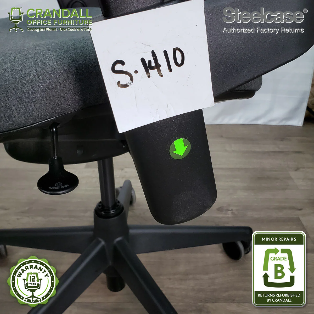 S-1410 - Steelcase V2 Leap  - Grade B - Image 3