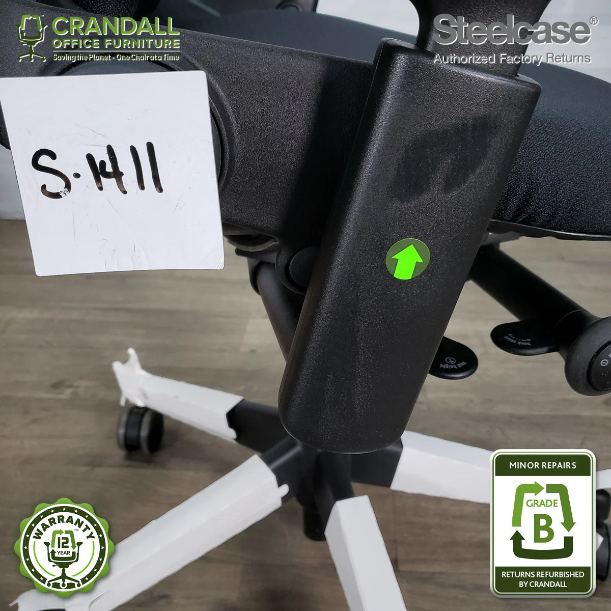 S-1411 - Steelcase V2 Leap  - Grade B - Image 3