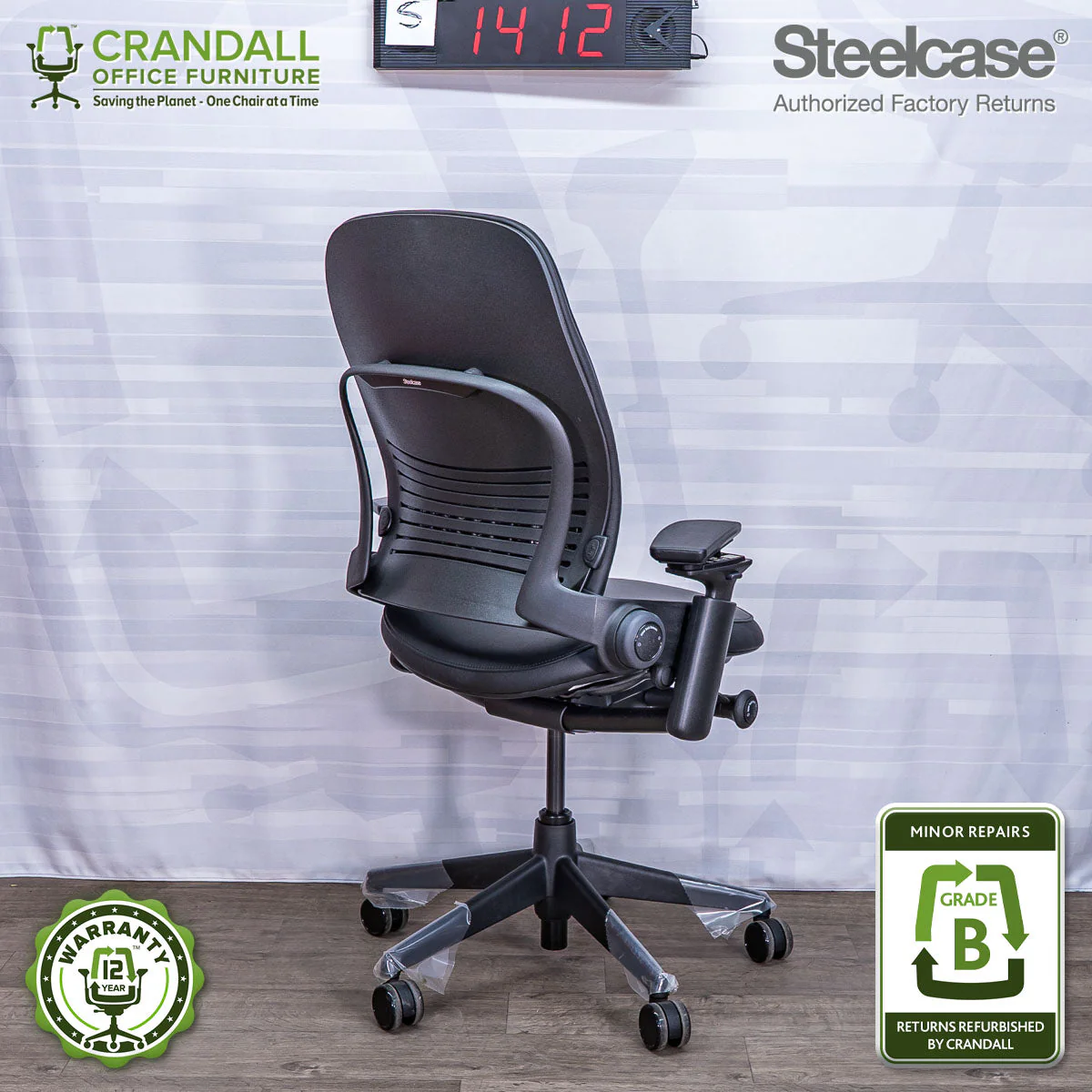 S-1412 - Steelcase V2 Leap  - Grade B - Image 2