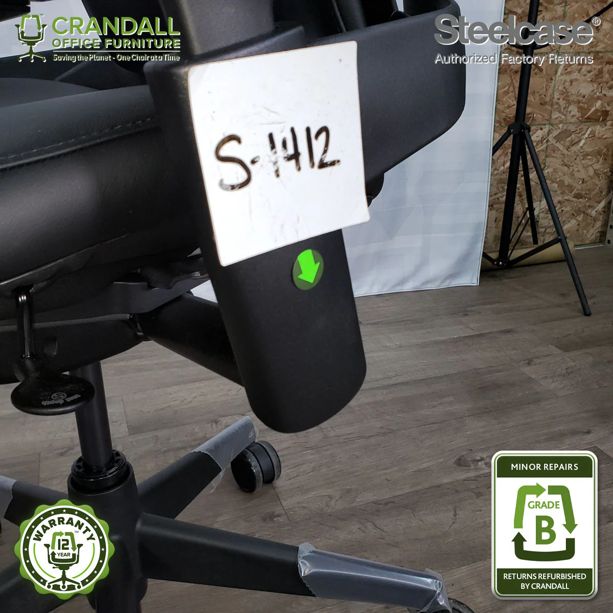 S-1412 - Steelcase V2 Leap  - Grade B - Image 3