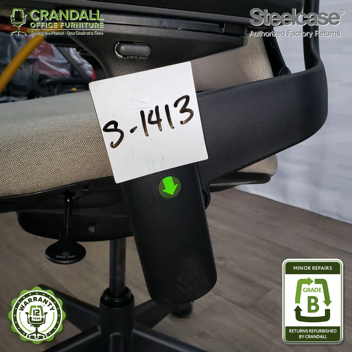 S-1413 - Steelcase V2 Leap  - Grade B - Image 3