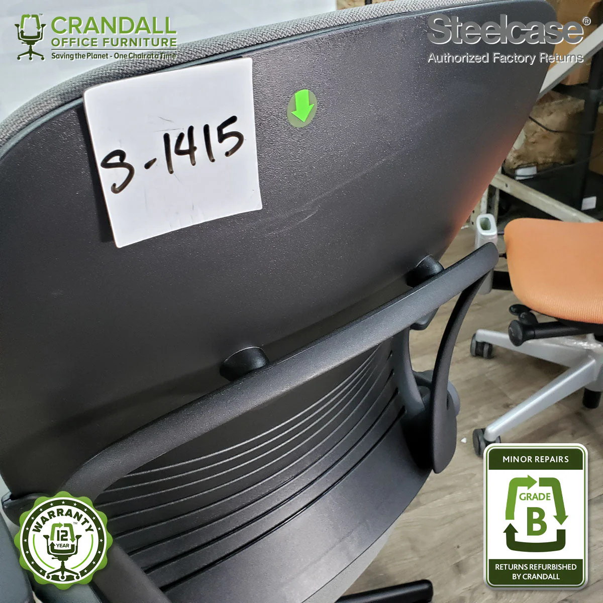 S-1415 - Steelcase V2 Leap  - Grade B - Image 4
