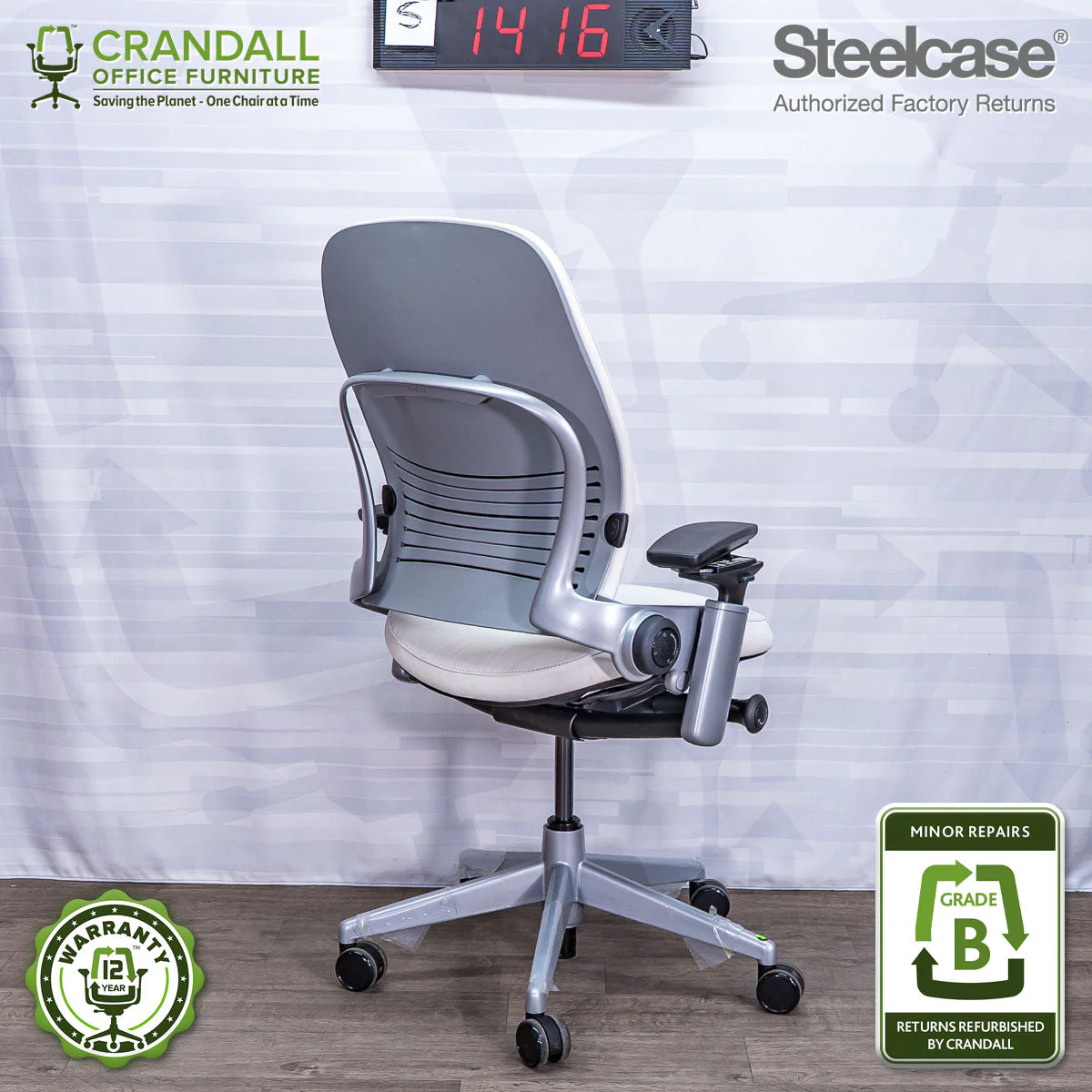 S-1416 - Steelcase V2 Leap  - Grade B - Image 2
