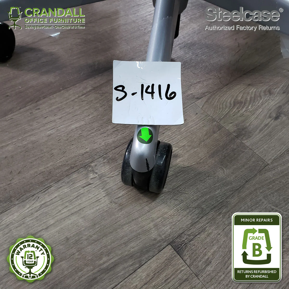 S-1416 - Steelcase V2 Leap  - Grade B - Image 3