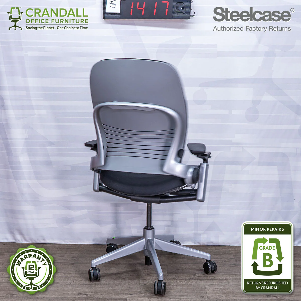 S-1417 - Steelcase V2 Leap  - Grade B - Image 2
