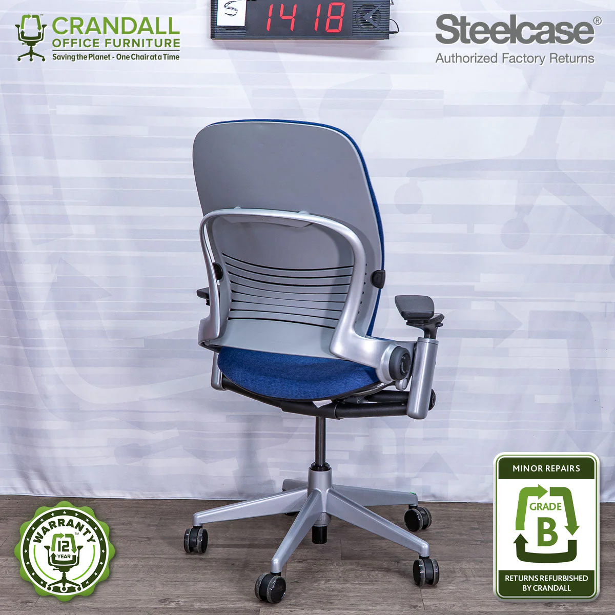 S-1418 - Steelcase V2 Leap  - Grade B - Image 2