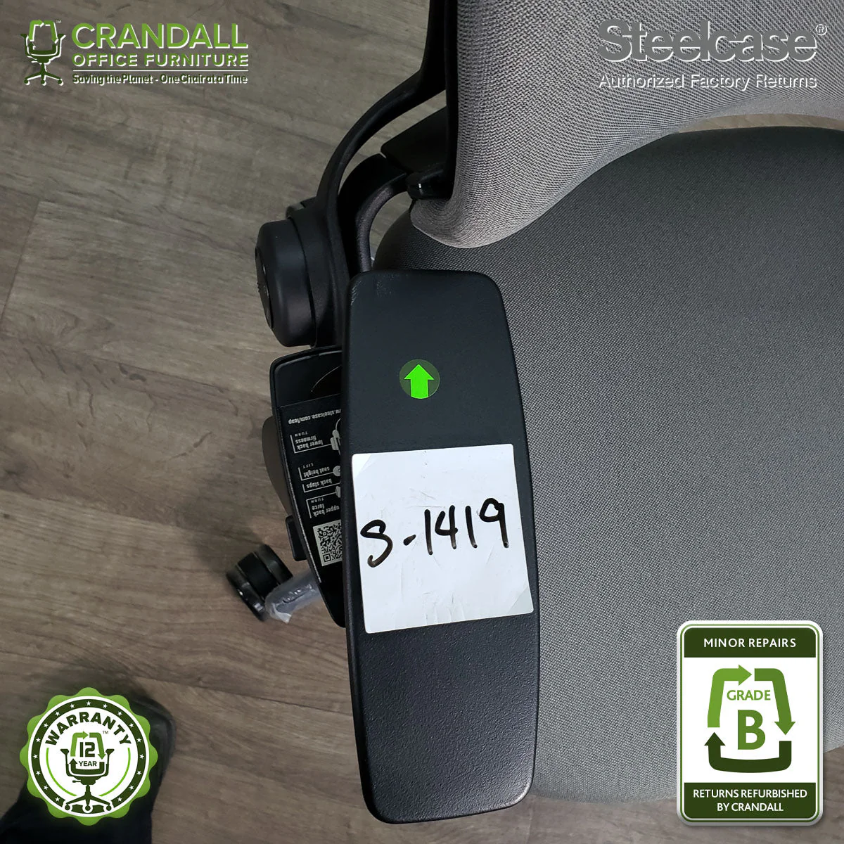 S-1419 - Steelcase V2 Leap  - Grade B - Image 3