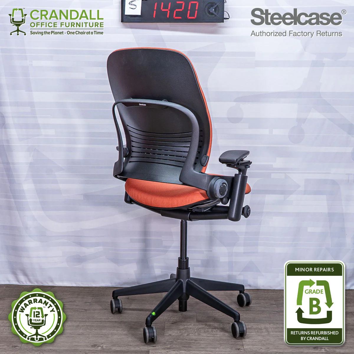 S-1420 - Steelcase V2 Leap - Grade B - Image 2