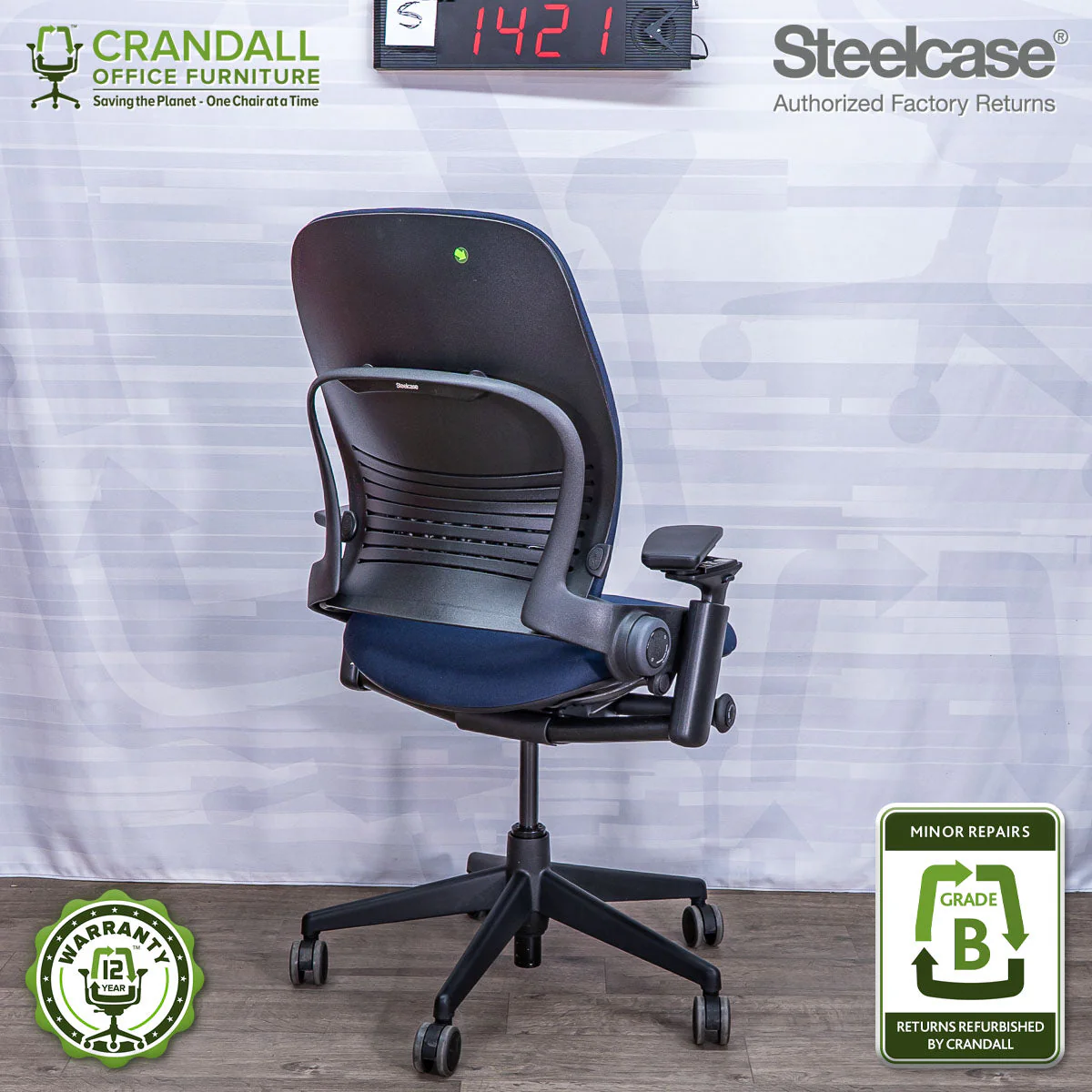 S-1421 - Steelcase V2 Leap  - Grade B - Image 2