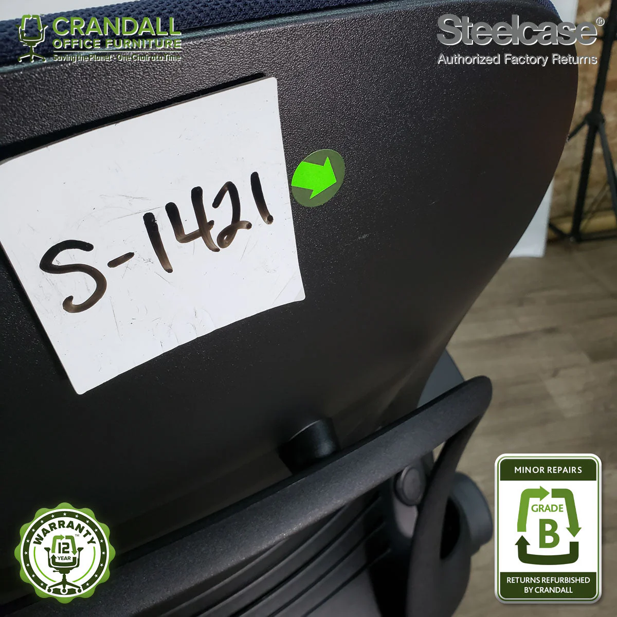 S-1421 - Steelcase V2 Leap  - Grade B - Image 3