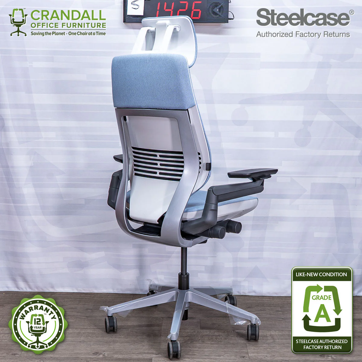S-1426 - Steelcase Gesture with Headrest  - Grade A - Image 2