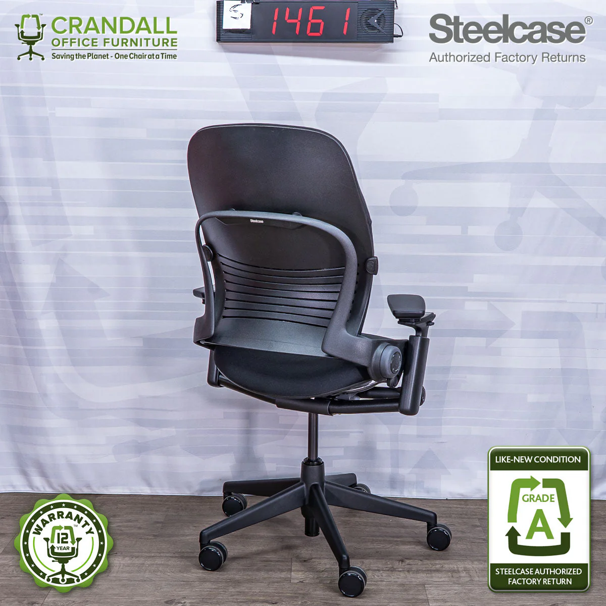 S-1461 - Steelcase V2 Leap  - Grade A - Image 2
