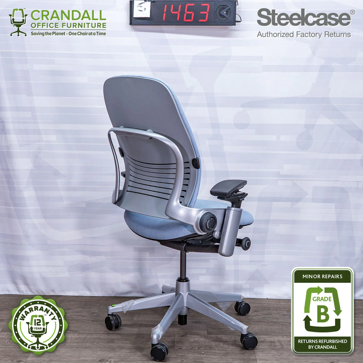 S-1463 - Steelcase V2 Leap - Grade B - Image 2