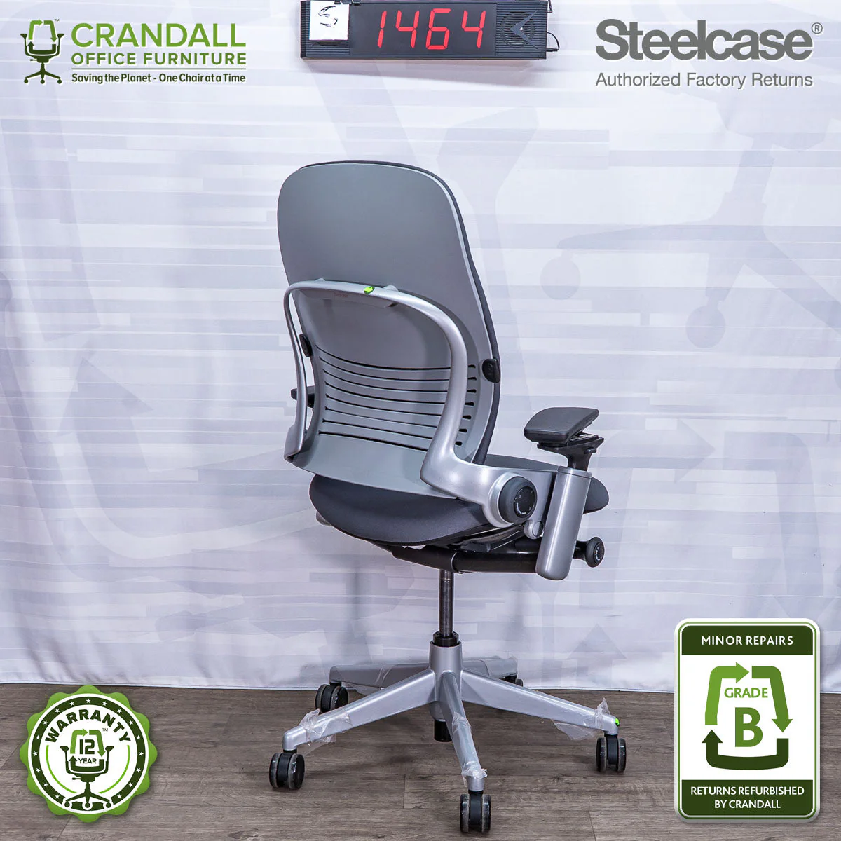 S-1464 - Steelcase V2 Leap  - Grade B - Image 2