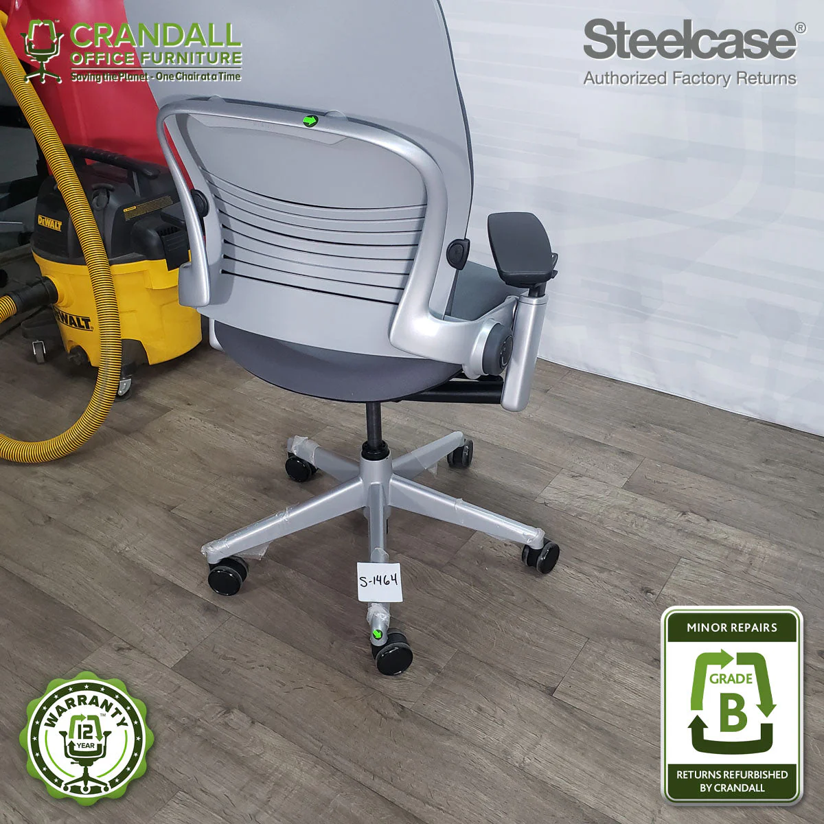 S-1464 - Steelcase V2 Leap  - Grade B - Image 3