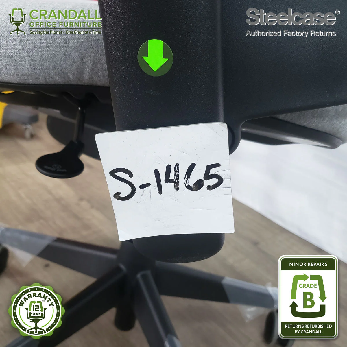 S-1465 - Steelcase V2 Leap - Grade B - Image 3