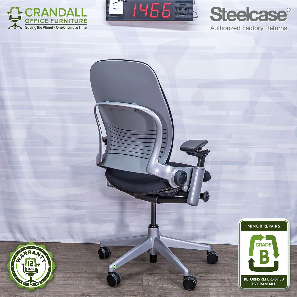 S-1466 - Steelcase V2 Leap  - Grade B - Image 2