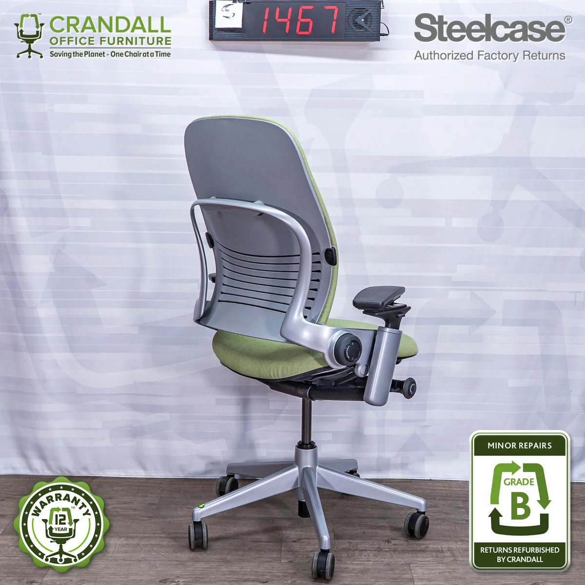 S-1467 - Steelcase V2 Leap - Grade B - Image 2
