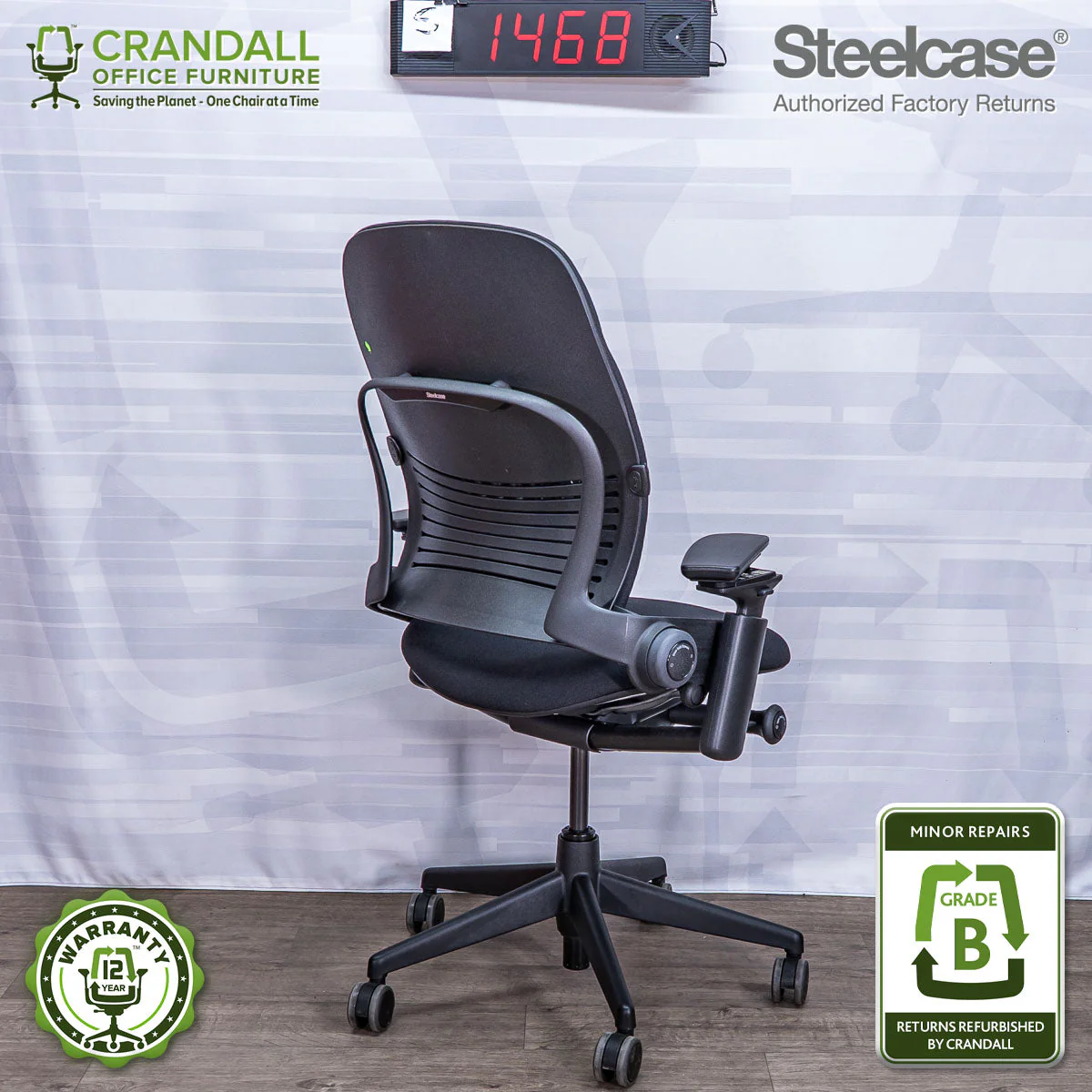 S-1468 - Steelcase V2 Leap  - Grade B - Image 2