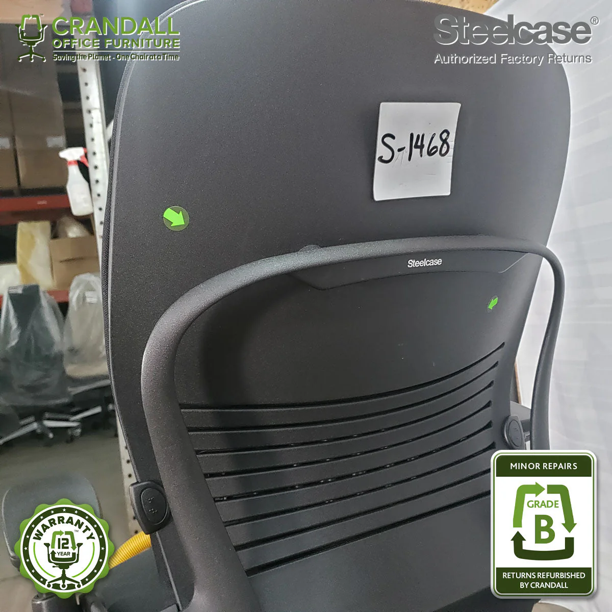 S-1468 - Steelcase V2 Leap  - Grade B - Image 3