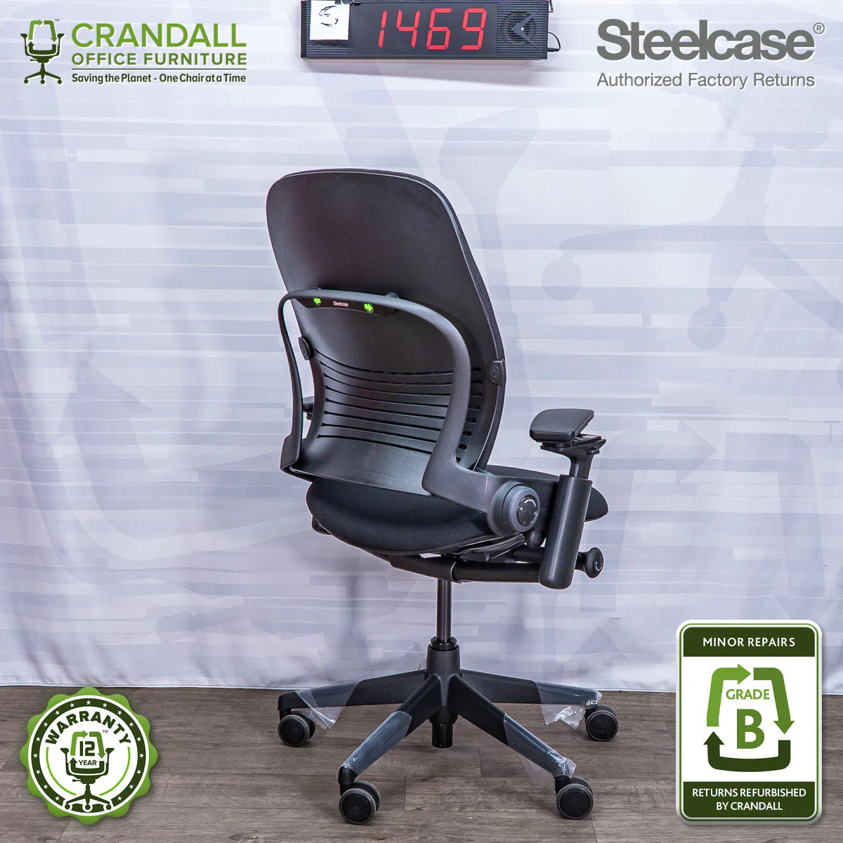 S-1469 - Steelcase V2 Leap  - Grade B - Image 2