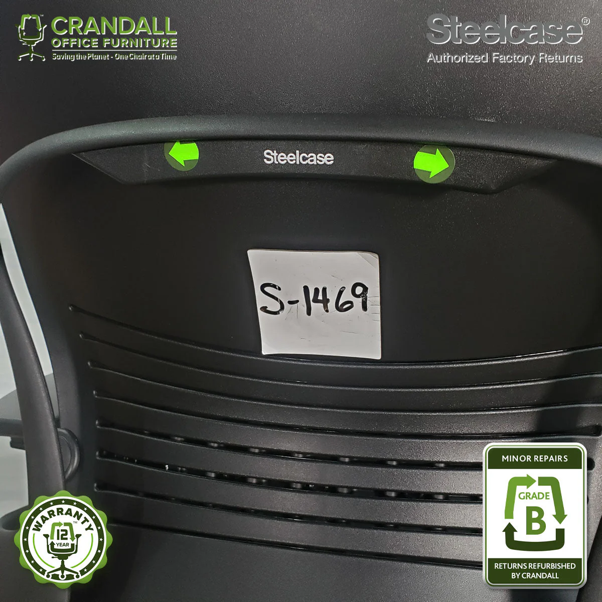 S-1469 - Steelcase V2 Leap  - Grade B - Image 3