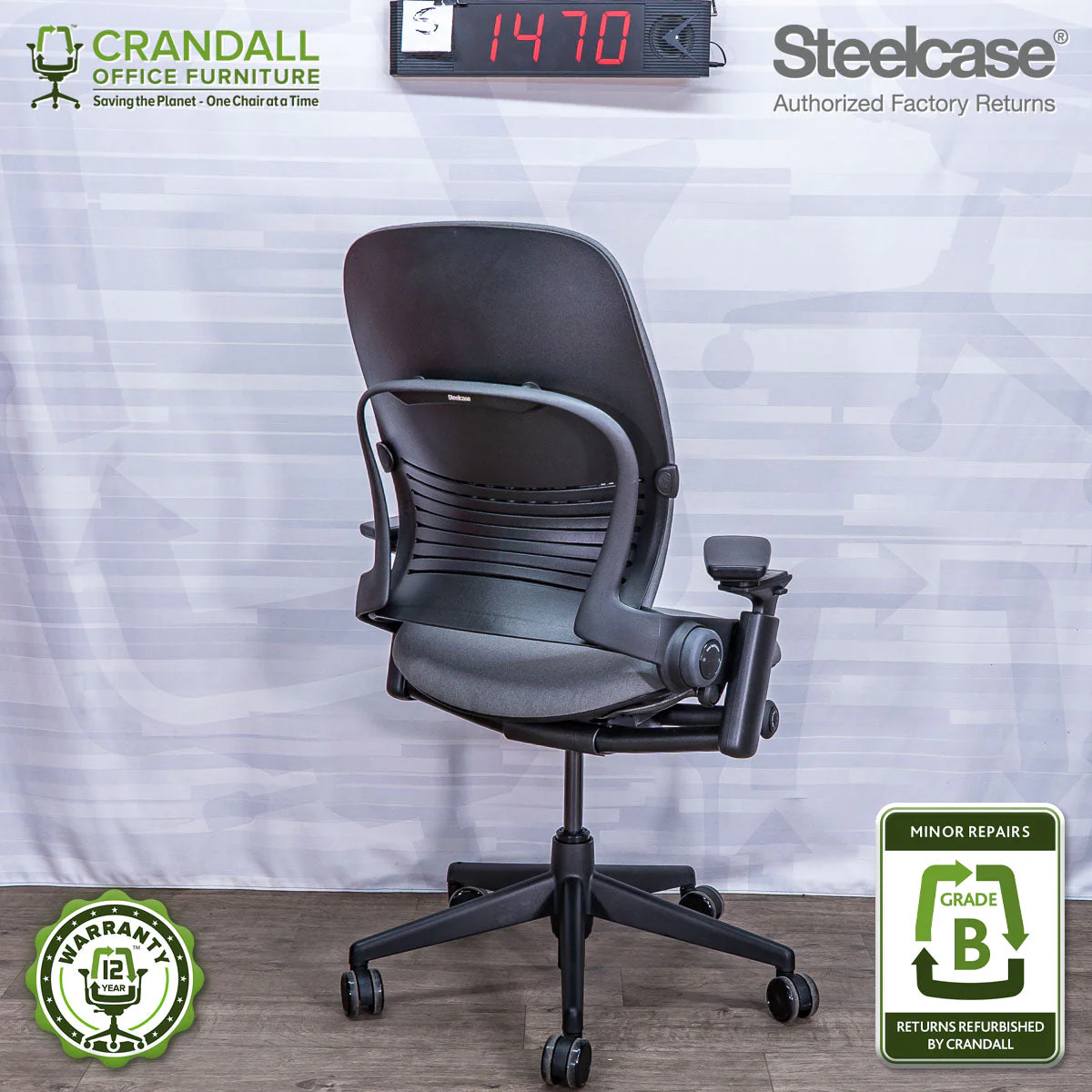 S-1470 - Steelcase V2 Leap  - Grade B - Image 2
