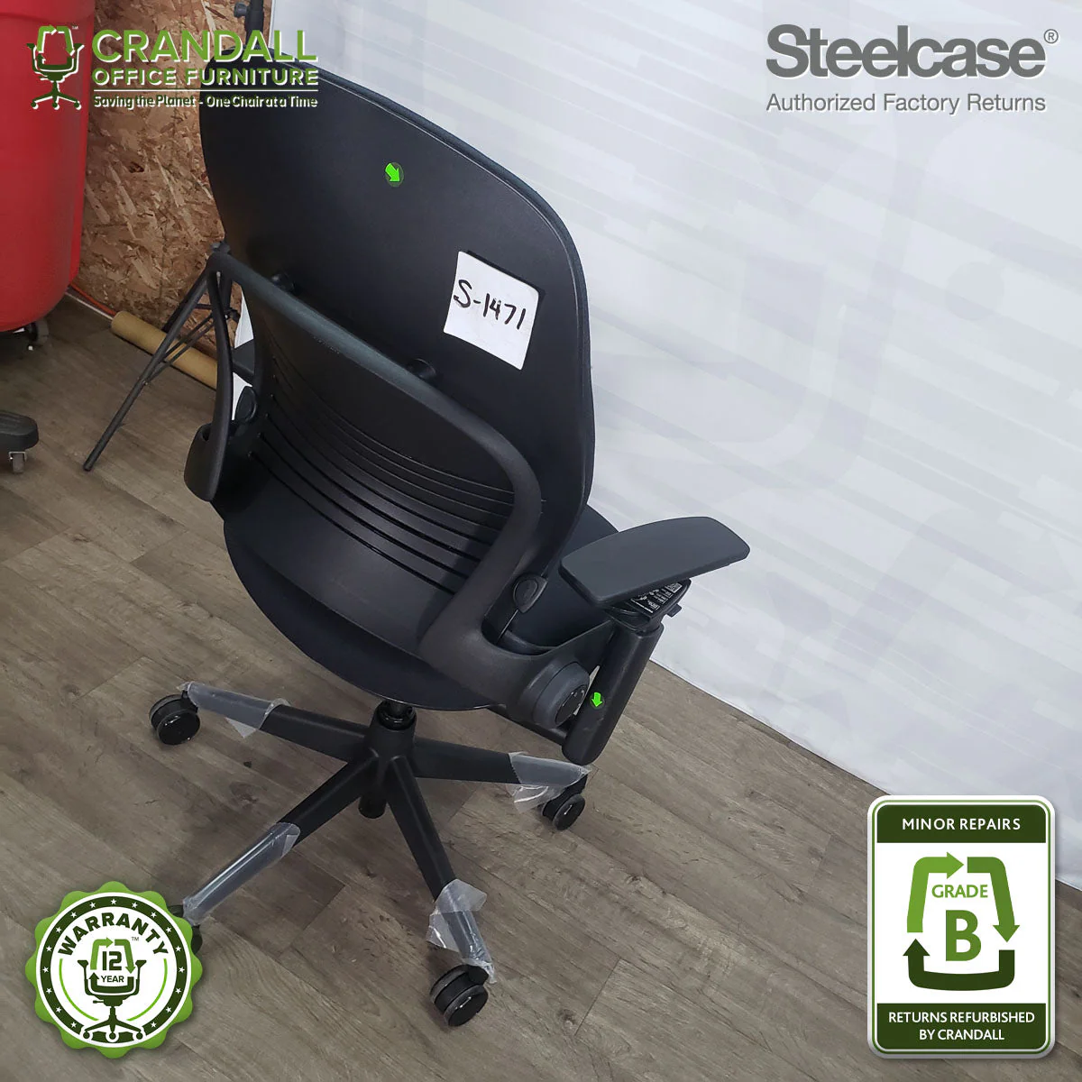 S-1471 - Steelcase V2 Leap  - Grade B - Image 3