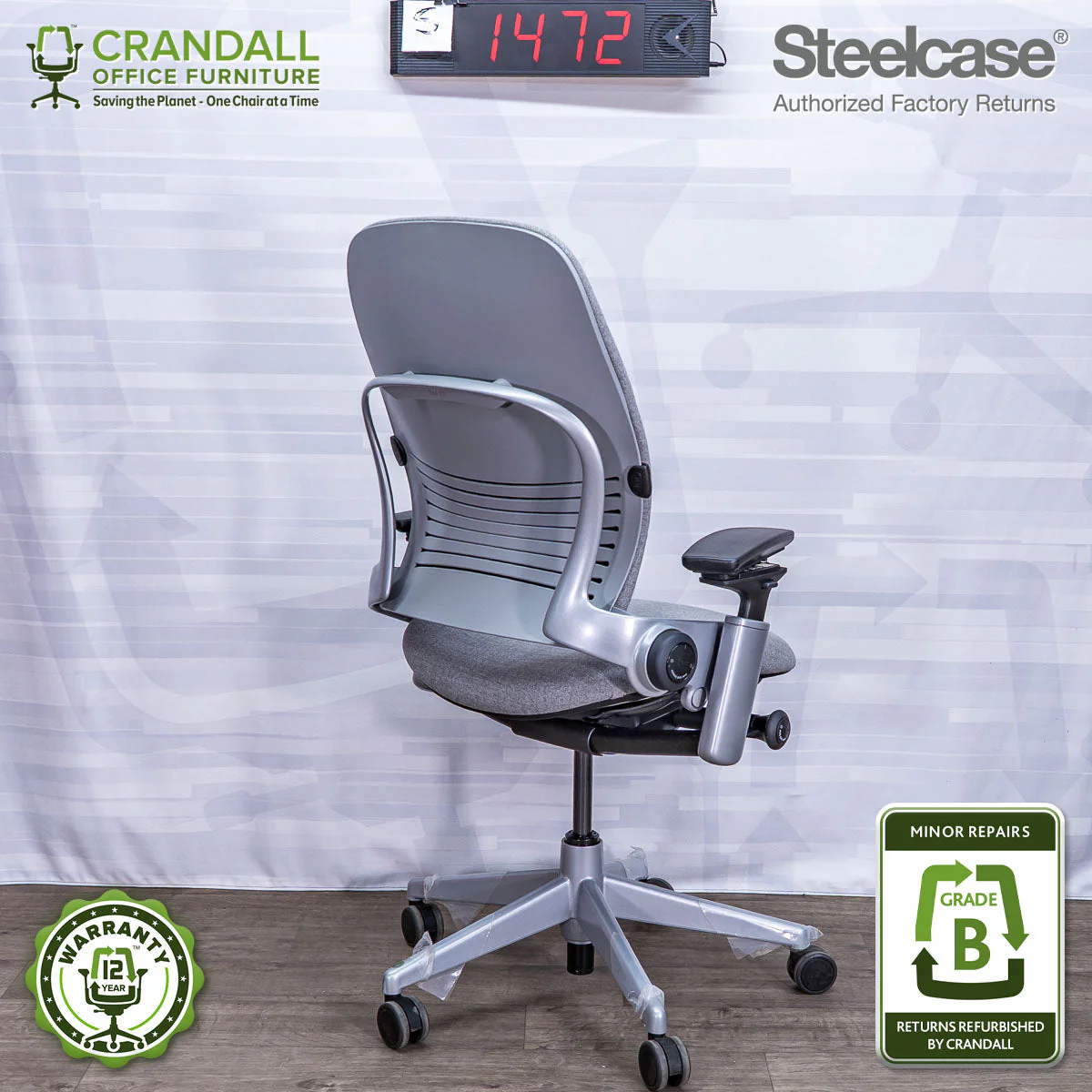 S-1472 - Steelcase V2 Leap  - Grade B - Image 2