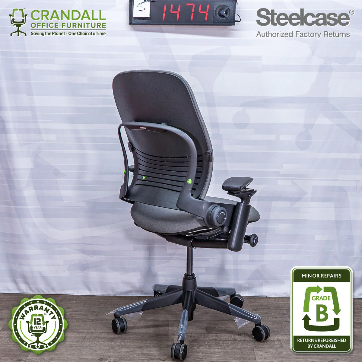 S-1474 - Steelcase V2 Leap  - Grade B - Image 2