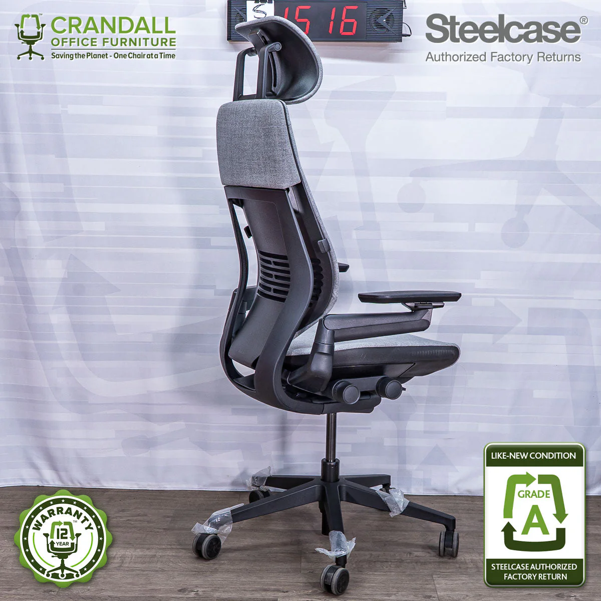 S-1516 - Steelcase Gesture with Headrest  - Grade A - Image 2