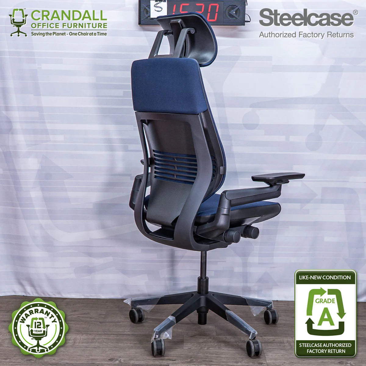 S-1520 - Steelcase Gesture with Headrest  - Grade A - Image 2