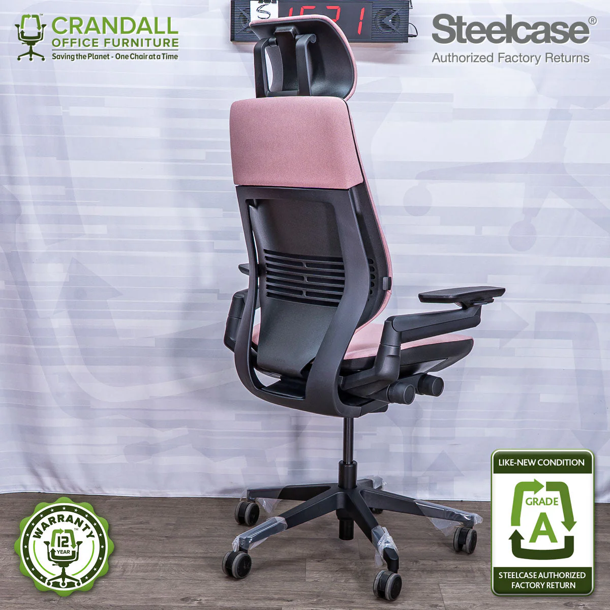 S-1521 - Steelcase Gesture with Headrest  - Grade A - Image 2