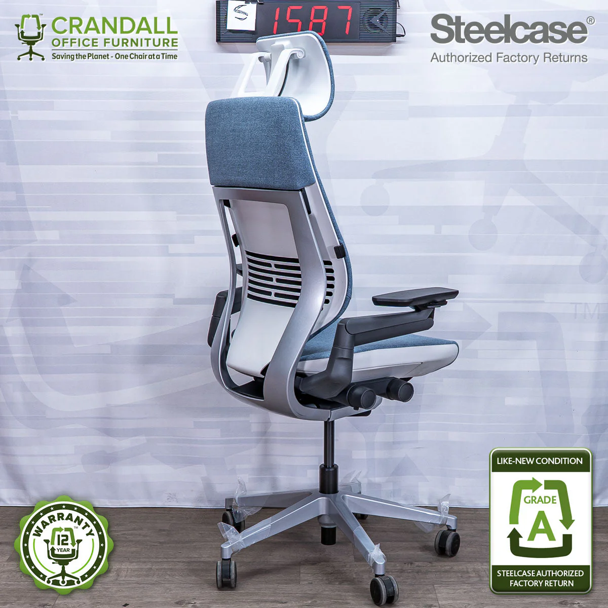 S-1587 - Steelcase Gesture with Headrest  - Grade A - Image 2