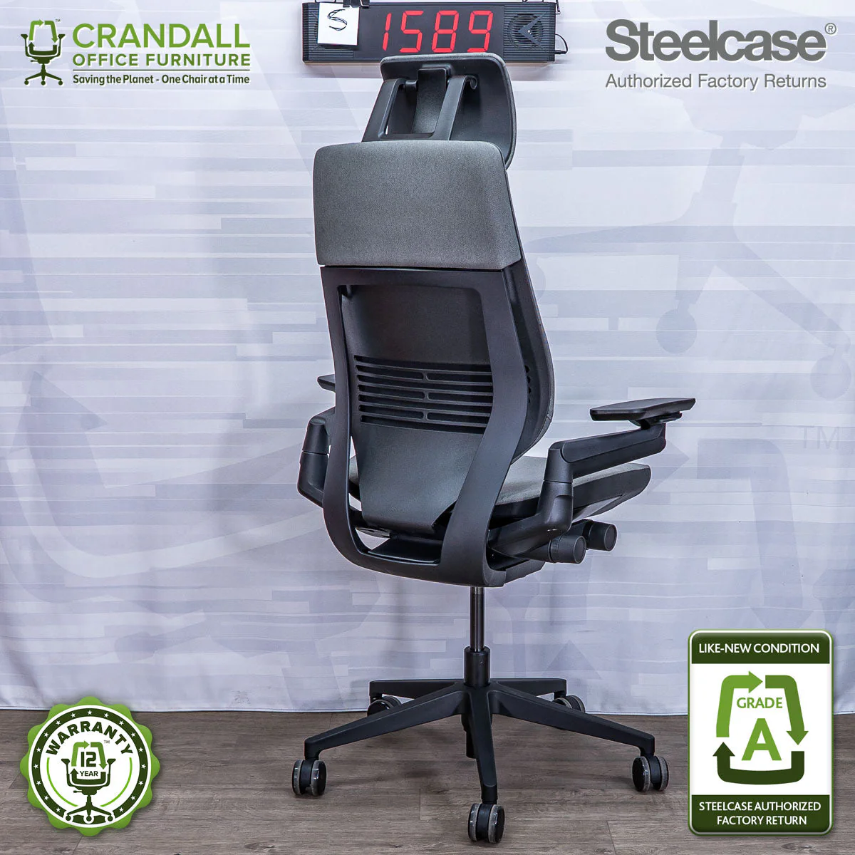 S-1589 - Steelcase Gesture with Headrest  - Grade A - Image 2