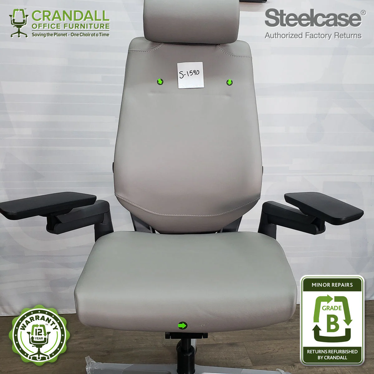 S-1590 - Steelcase Gesture with Headrest  - Grade B - Image 3