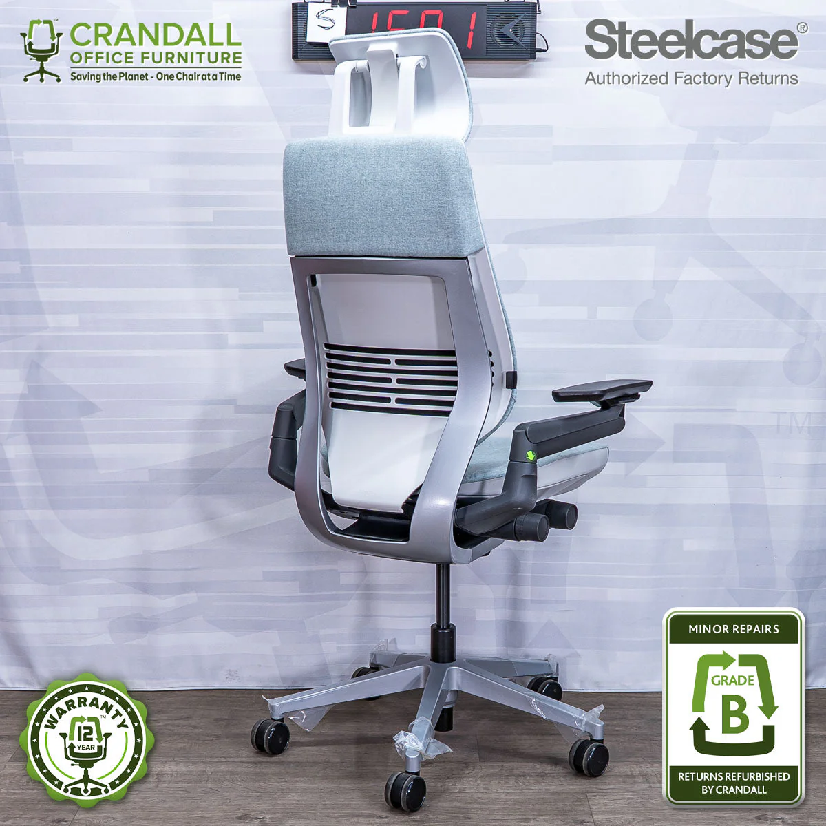 S-1591 - Steelcase Gesture with Headrest  - Grade B - Image 2