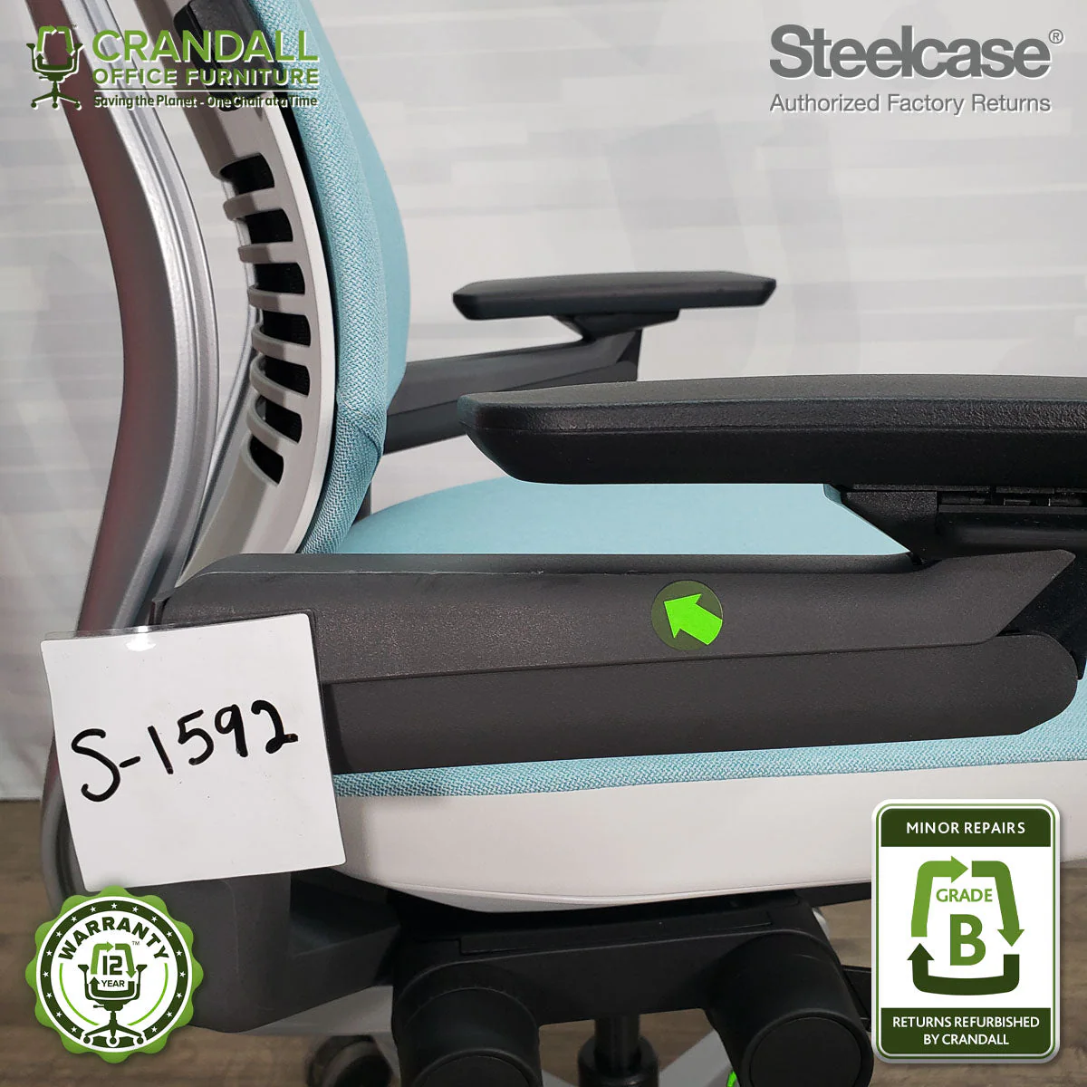 S-1592 - Steelcase Gesture with Headrest - Grade B - Image 3