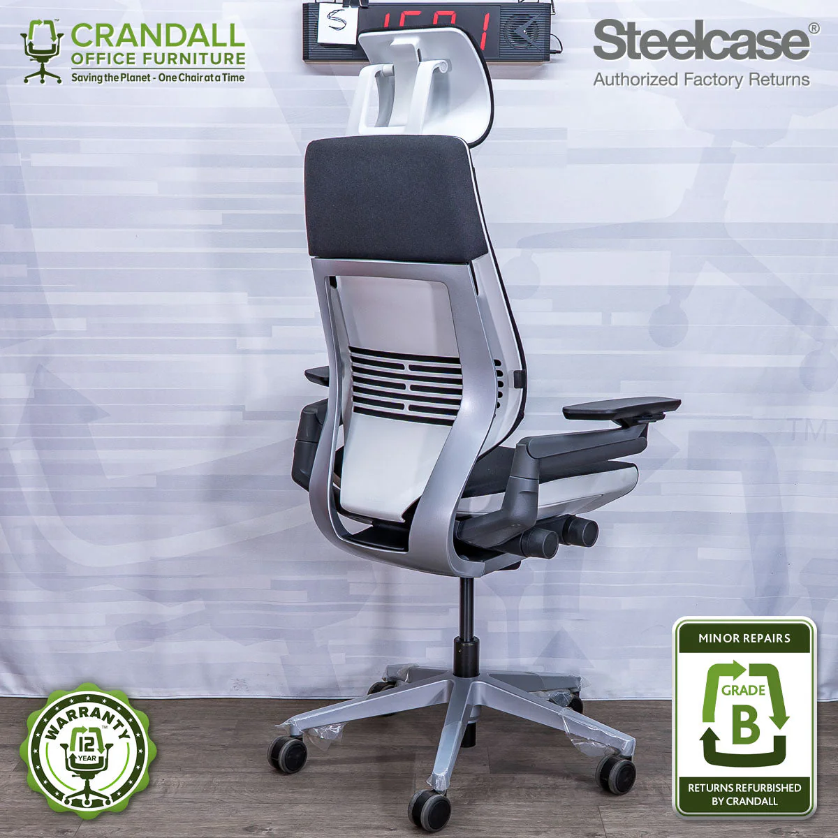 S-1601 - Steelcase Gesture with Headrest - Grade B - Image 2