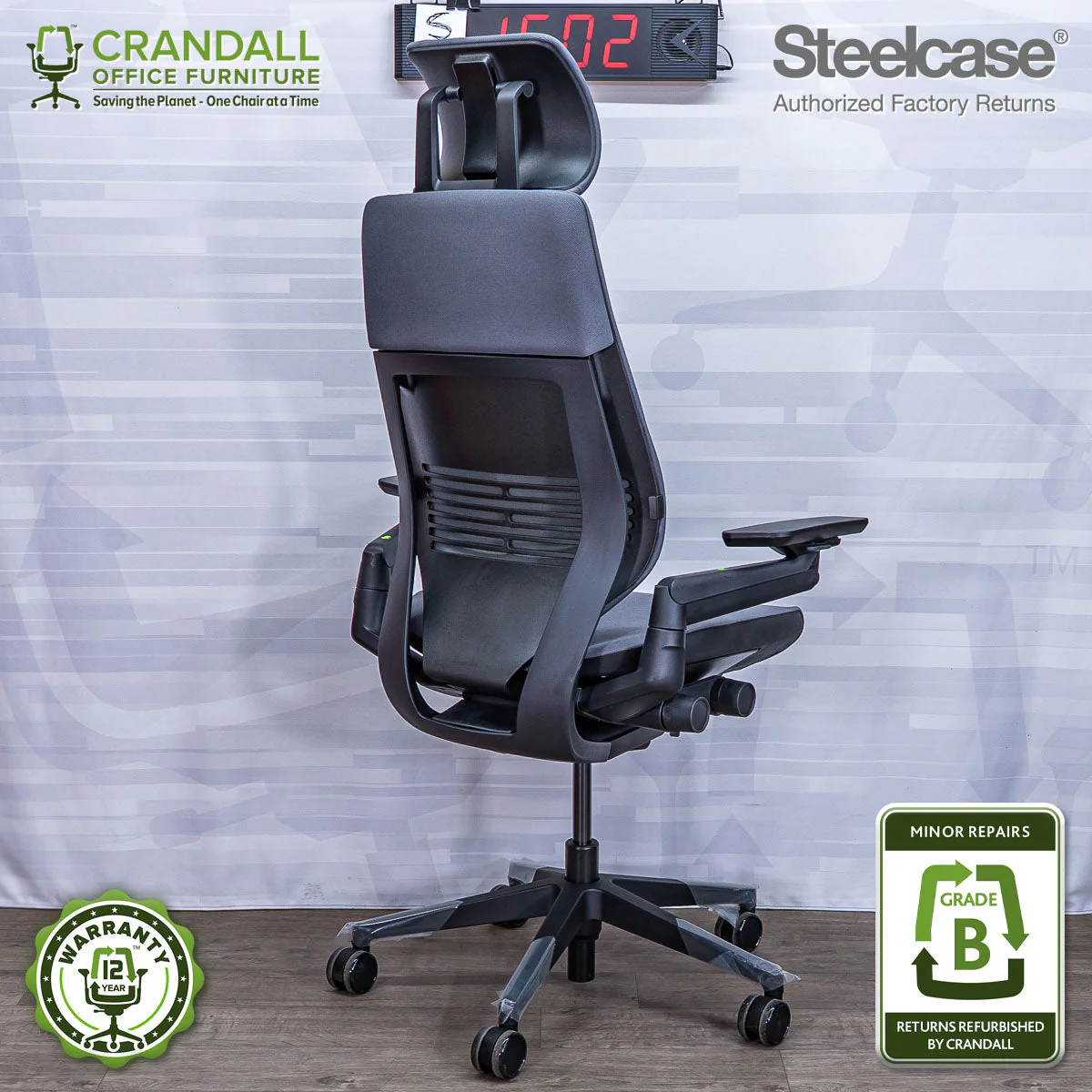 S-1602 - Steelcase Gesture with Headrest  - Grade B - Image 2