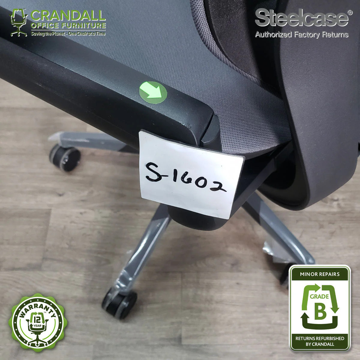 S-1602 - Steelcase Gesture with Headrest  - Grade B - Image 3