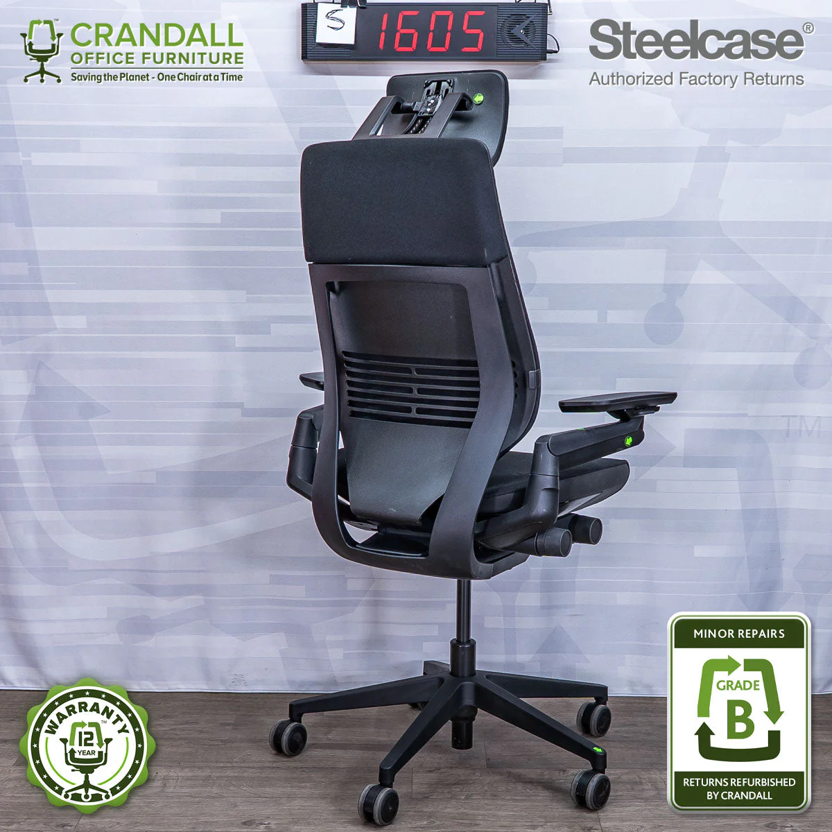 S-1605 - Steelcase Gesture with Headrest  - Grade B - Image 2