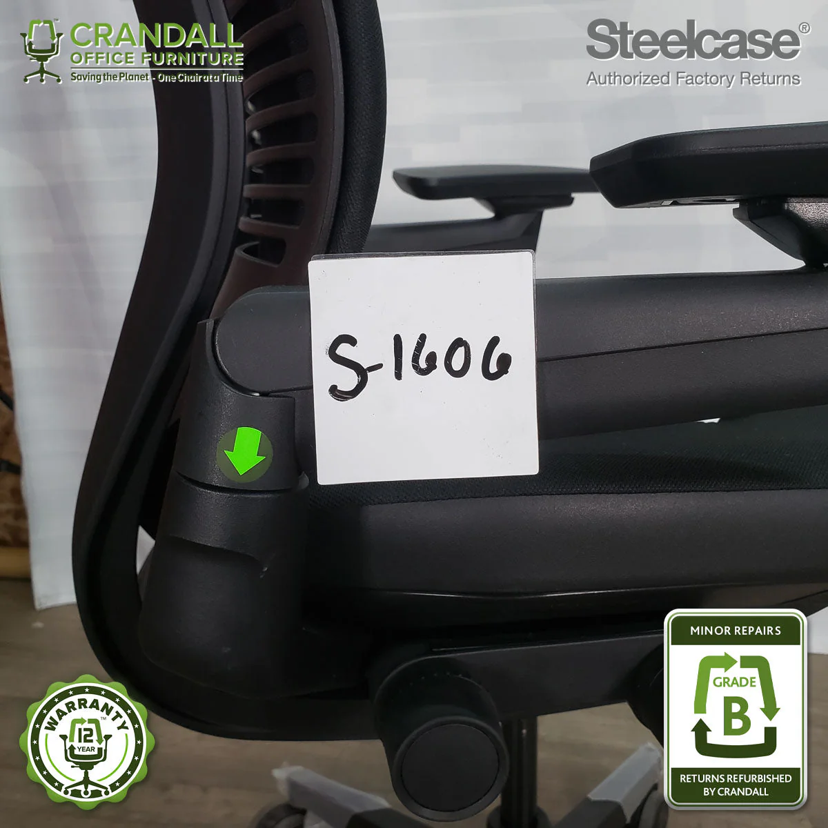 S-1606 - Steelcase Gesture with Headrest - Grade B - Image 3
