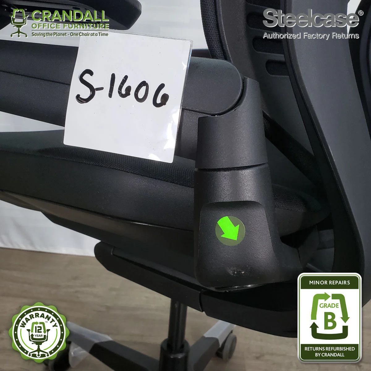 S-1606 - Steelcase Gesture with Headrest - Grade B - Image 4