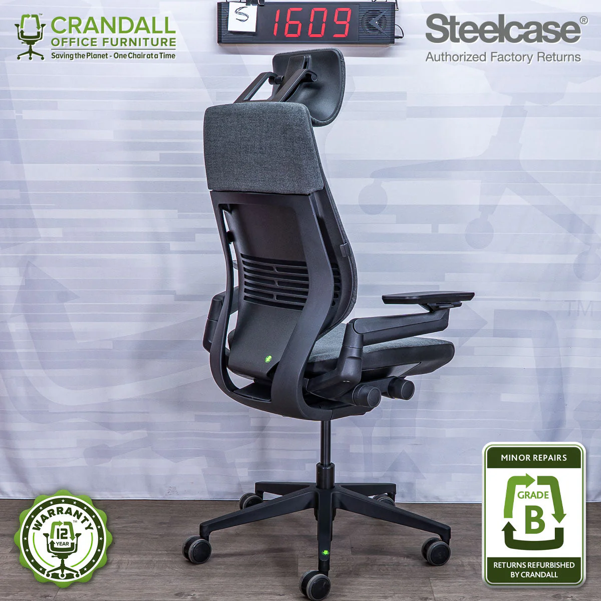 S-1609 - Steelcase Gesture with Headrest  - Grade B - Image 2