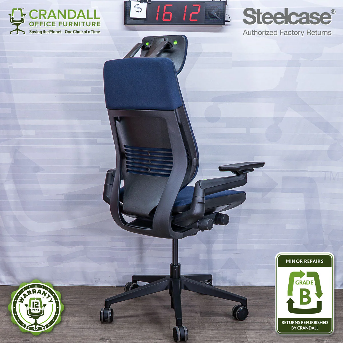 S-1612 - Steelcase Gesture with Headrest  - Grade B - Image 2