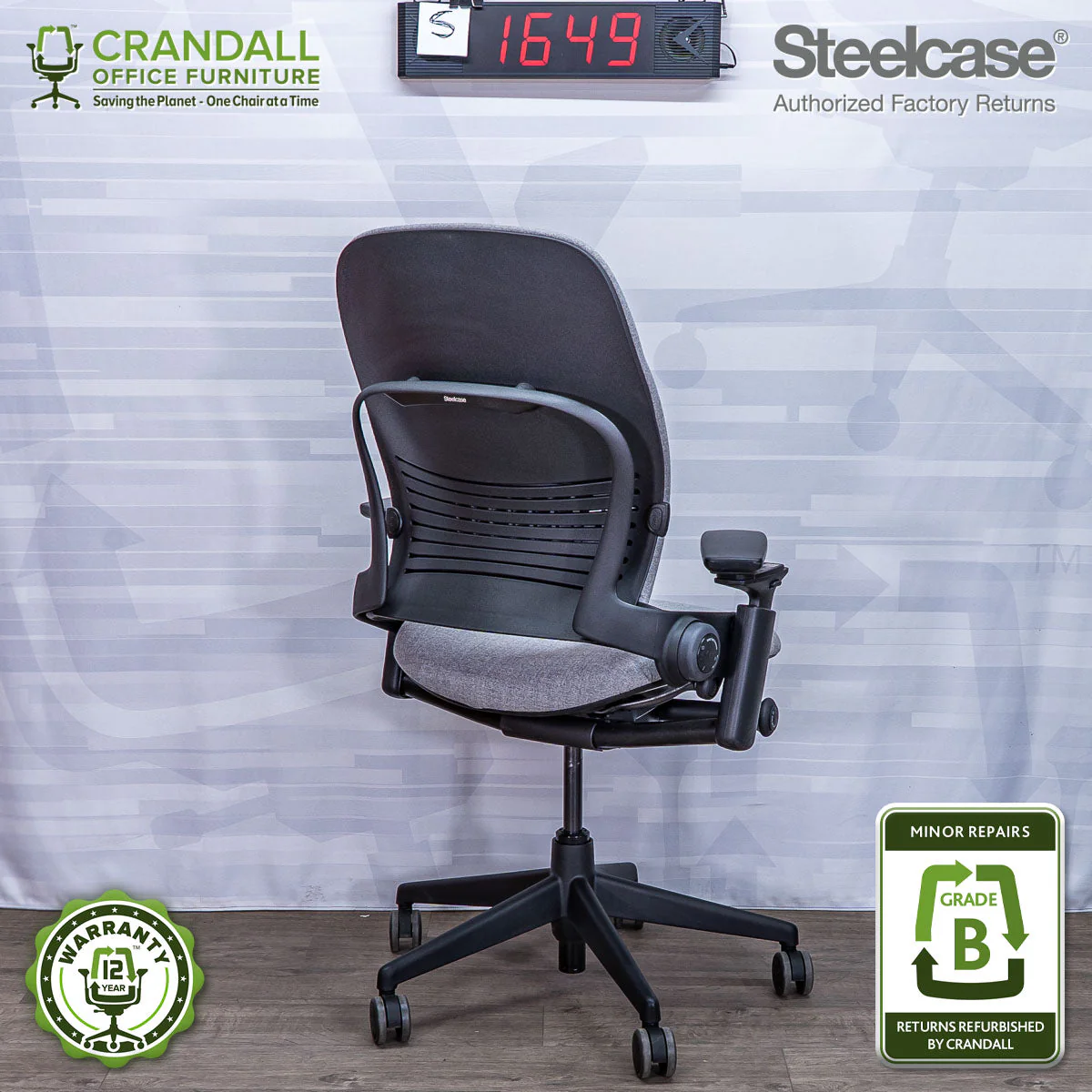 S-1649 - Steelcase V2 Leap - Grade B - Image 2