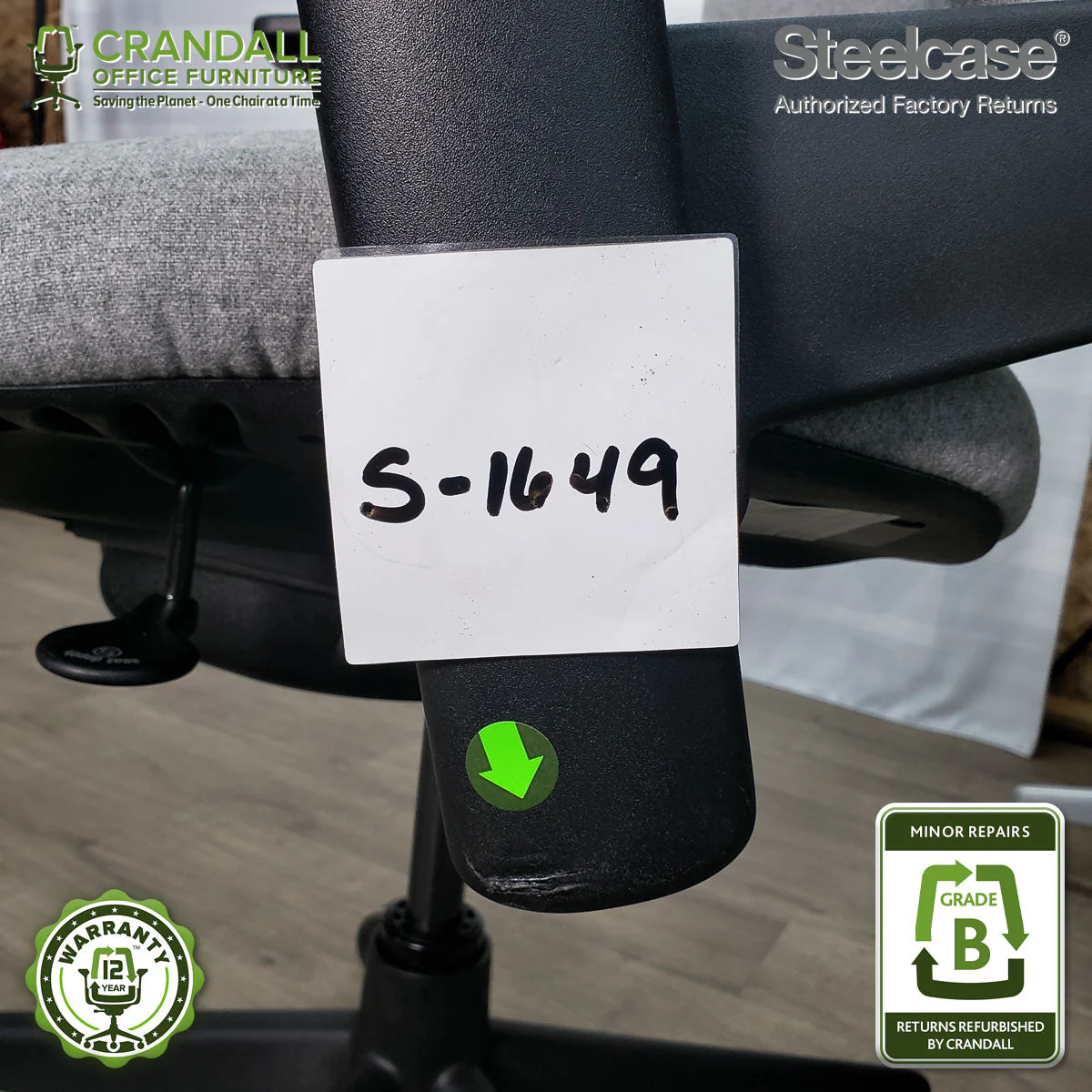 S-1649 - Steelcase V2 Leap - Grade B - Image 3